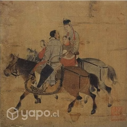 Gran cuadro con imagen china de caballo