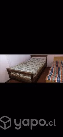 Cama madera plaza y media
