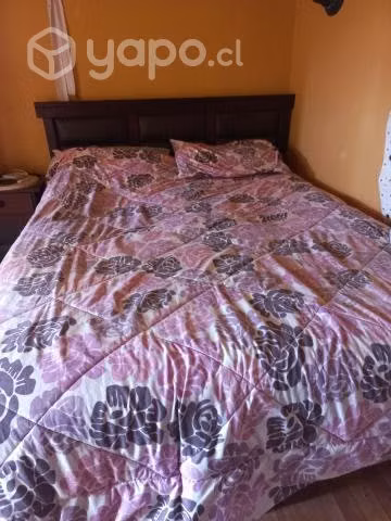 Cama 2 plazas con 2 veladores sin colchon - Imagen 2