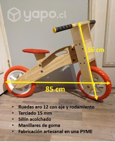 Bicicleta de equilibrio o aprendizaje de madera