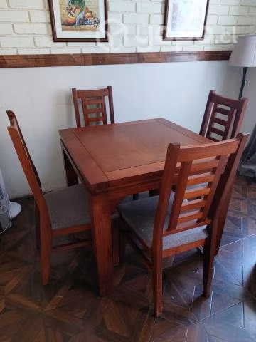 Comedor de madera gruesa 4 sillas - Imagen 2