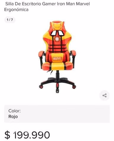 Silla gamer Marvel iron man - Imagen 3