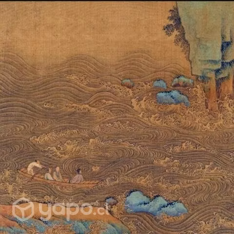 Gran cuadro con imagen china de mar