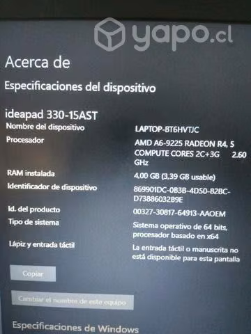 Notebook Lenovo
