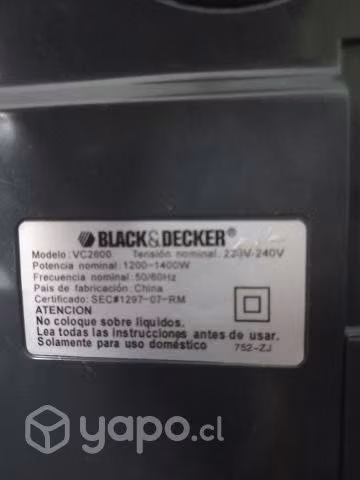 Aspiradora black & decker vc20600
