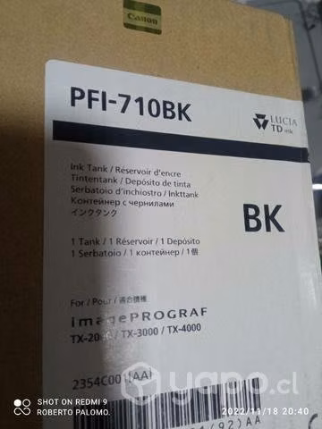 Tinta Canon pfi 710bk black original de 700ml