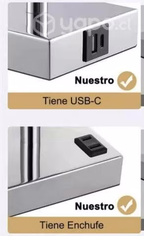 2 en 1 Lámpara táctil con Cargador USB y Tipo C