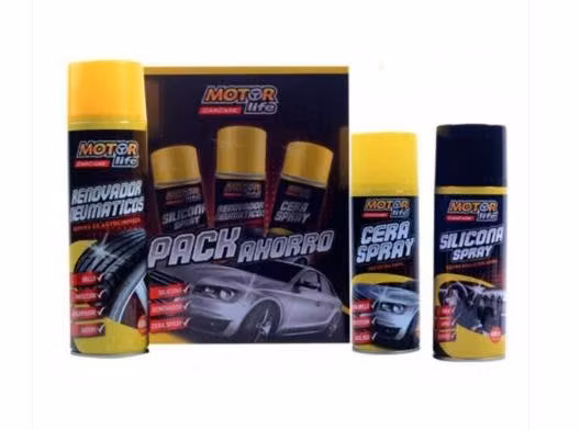 Triple pack silicona+renovador+cera motor life