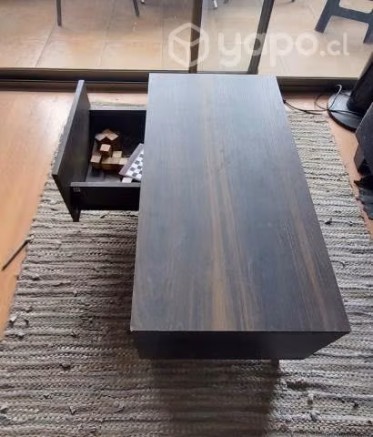 Mesa De Centro Con Cajón, Café Oscuro