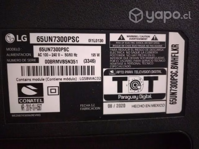 Smartv lg65uhd impecable