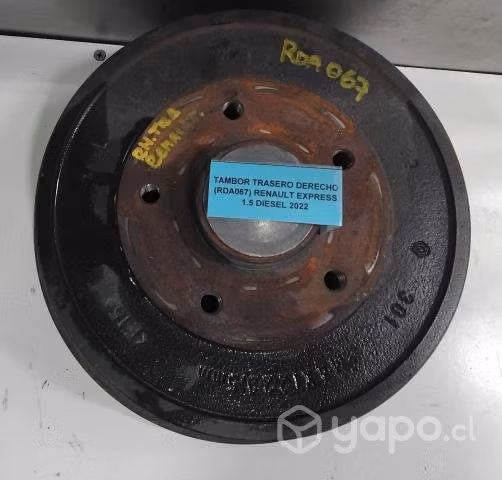 Tambor Trasero Derecho (RDA067) Renault Express 1