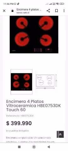 Encimera excelente estado de 4 platos