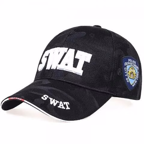 Gorros Bordados Ajustables SWAT Camuflaje Negro