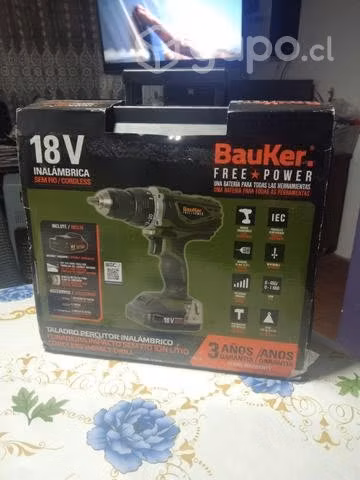 Taladro percutor inalambrico Bauker