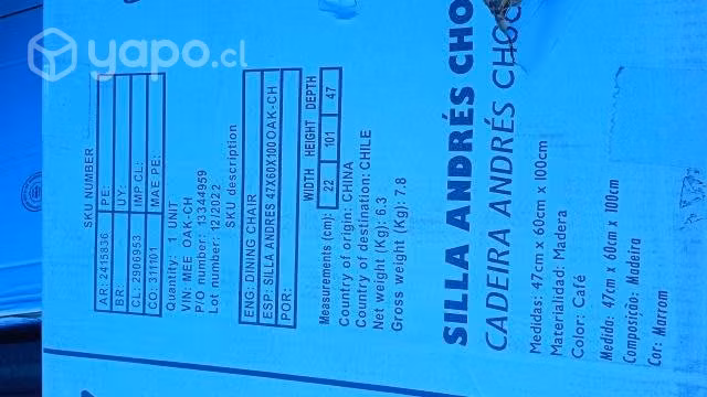 Sillas para comedor. Nuevas