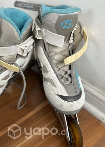Patines Roller Hondar Sport blanco celeste