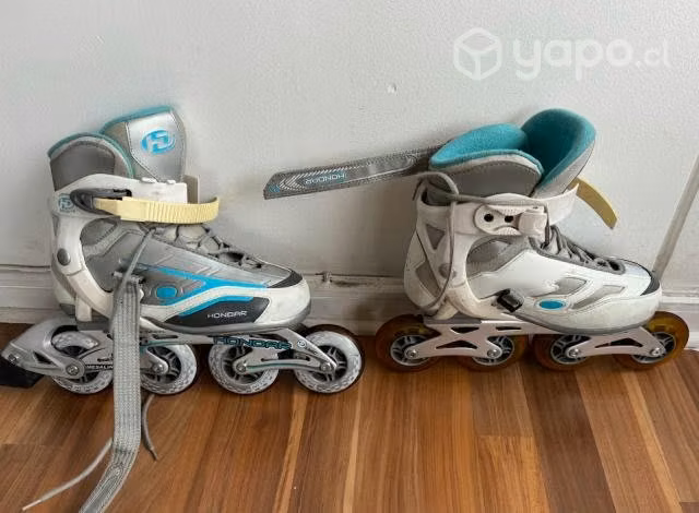 Patines Roller Hondar Sport blanco celeste
