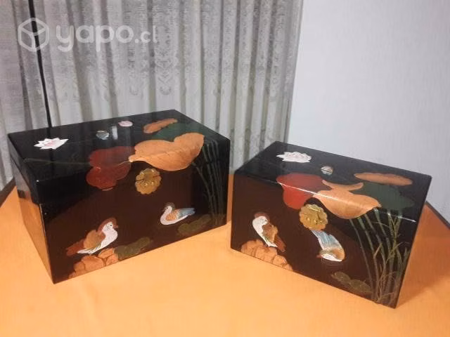 2 Cajas Chinas Artesania Antigua China
