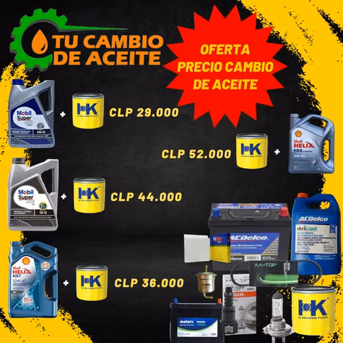 Cambio de aceite mantencion servicio lubricante filtros