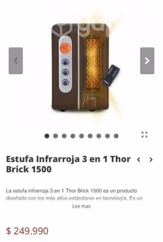 Estufa infrarroja marca THÖRBEN 3 en 1