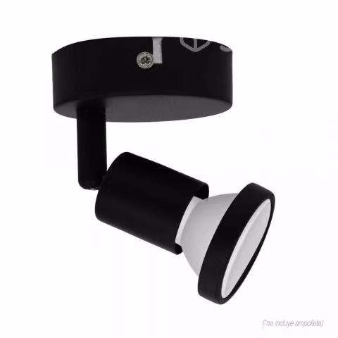 Foco individual con anillo decorativo 1xGU10 negro