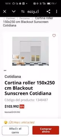 Remate de Cortinas roller dobles, blackout, persia