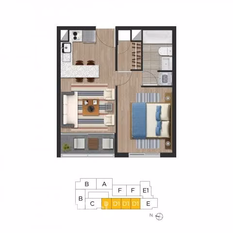 Arriendo depto. 1D y 1B - Coronel Alvarado 2180