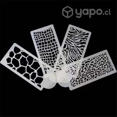 Pack De 4 Plantillas Stencil Animal Print