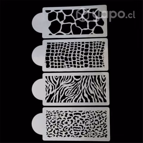 Pack De 4 Plantillas Stencil Animal Print