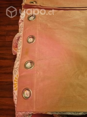 Set Cortinas Velvet Rosadas
