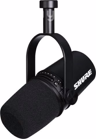 Micrófono Shure MV7 con pedestal profesional