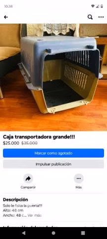 Caja transportadora para perritos, grande