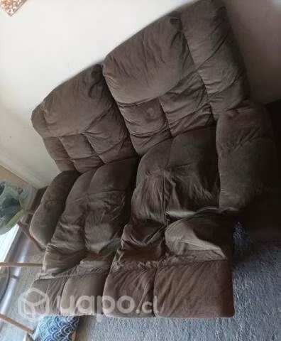 Sofa 2 cuerpos reclinable color cafe