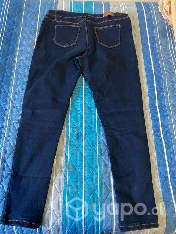 Jeans azul talla 44, elasticado, pitillo - Imagen 2