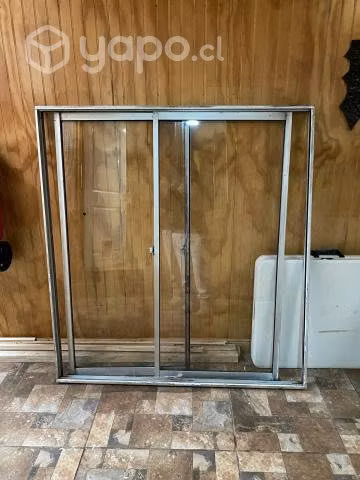 Ventana corredera 130x120 marco aluminio vidrio si
