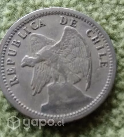 Moneda chilena antigua 20 centavos 1932