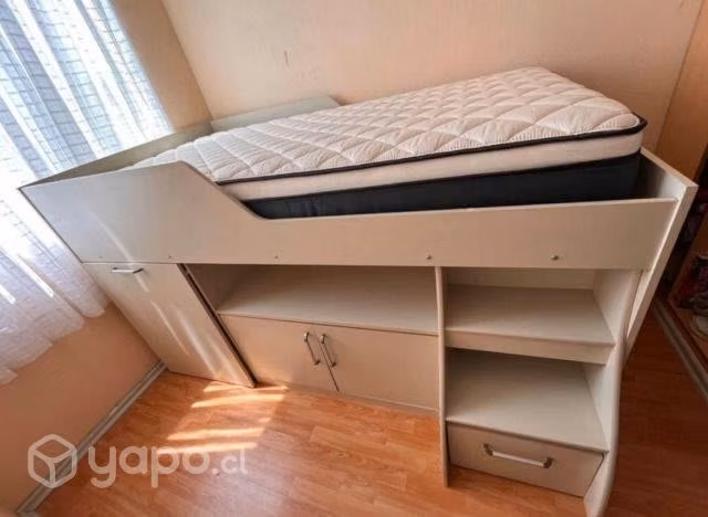 Cama infantil niño 1.5 plazas con escritorio