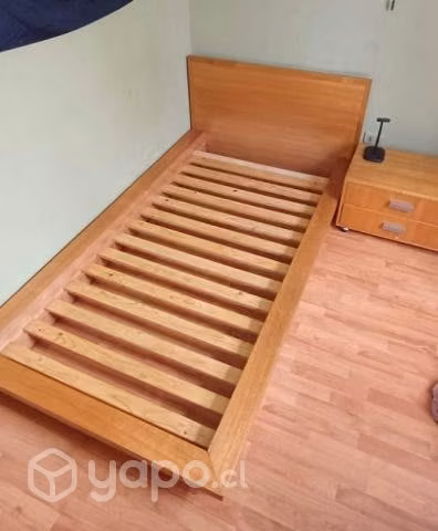 Cama baja estilo japonesa 1 plaza + velador