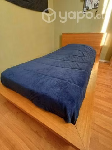 Cama baja estilo japonesa 1 plaza + velador