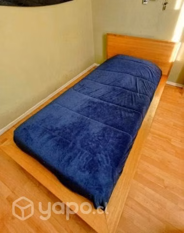 Cama baja estilo japonesa 1 plaza + velador