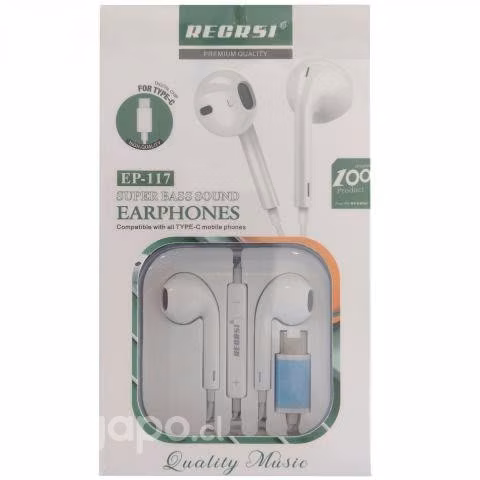 Audifonos tipo c con cable y manos libres Android