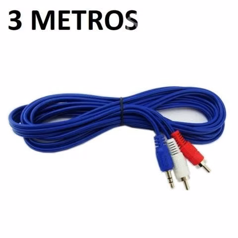 Cable rca a Plug 3 Metros - auxiliar punta