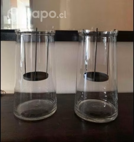 2 Portavelas de vidrio Precio x unidad