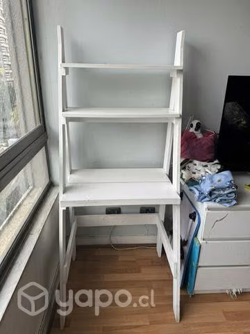 Escritorio con repisa Blanco madera