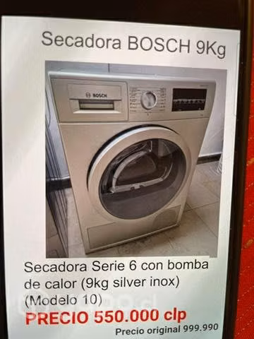 Secadora BOSCH serie 6 con bomba de calor. 9kg