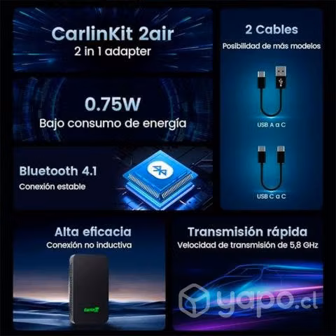 Carlinkit 5.0 2air Haz Inalambrico Tu Carplay