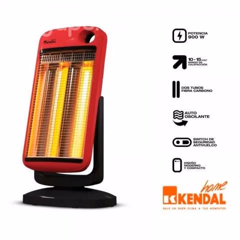 Estufa fibra de carbono roja/negra kfc90 kendal