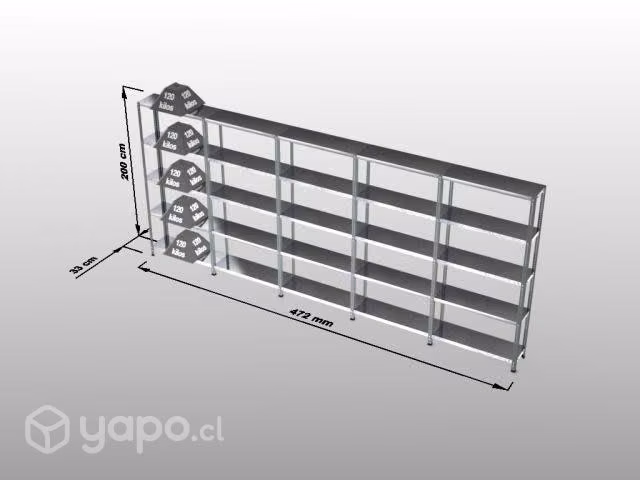 Estanteria/Estante metalico 33X472X200 cm