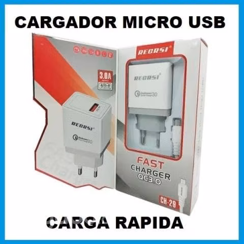 Cargador carga Rapida - Micro Usb - entrada antigu