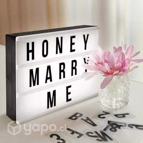 Caja De Luz Led Con Letras numeros y Emojis para M